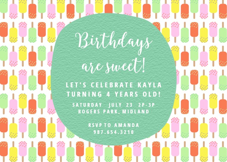 Sweet treat - birthday invitation