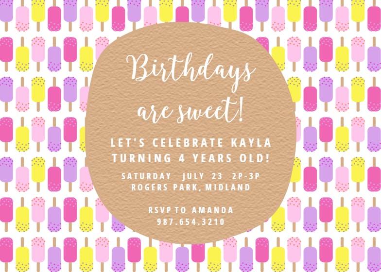 Sweet treat - birthday invitation