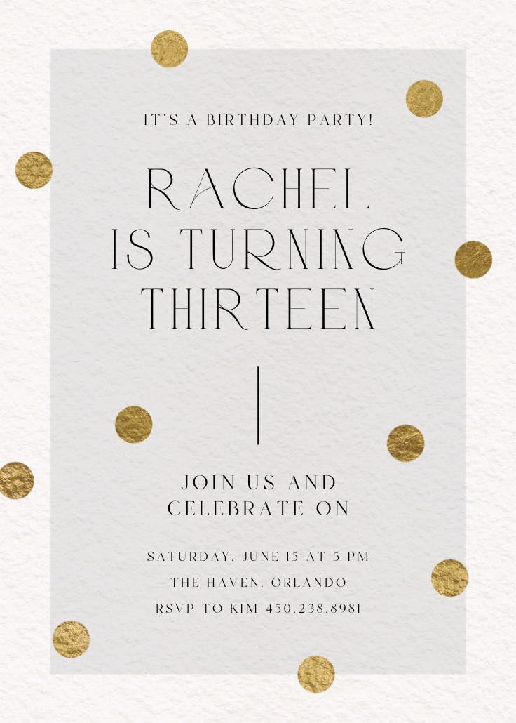Symmetry - birthday invitation