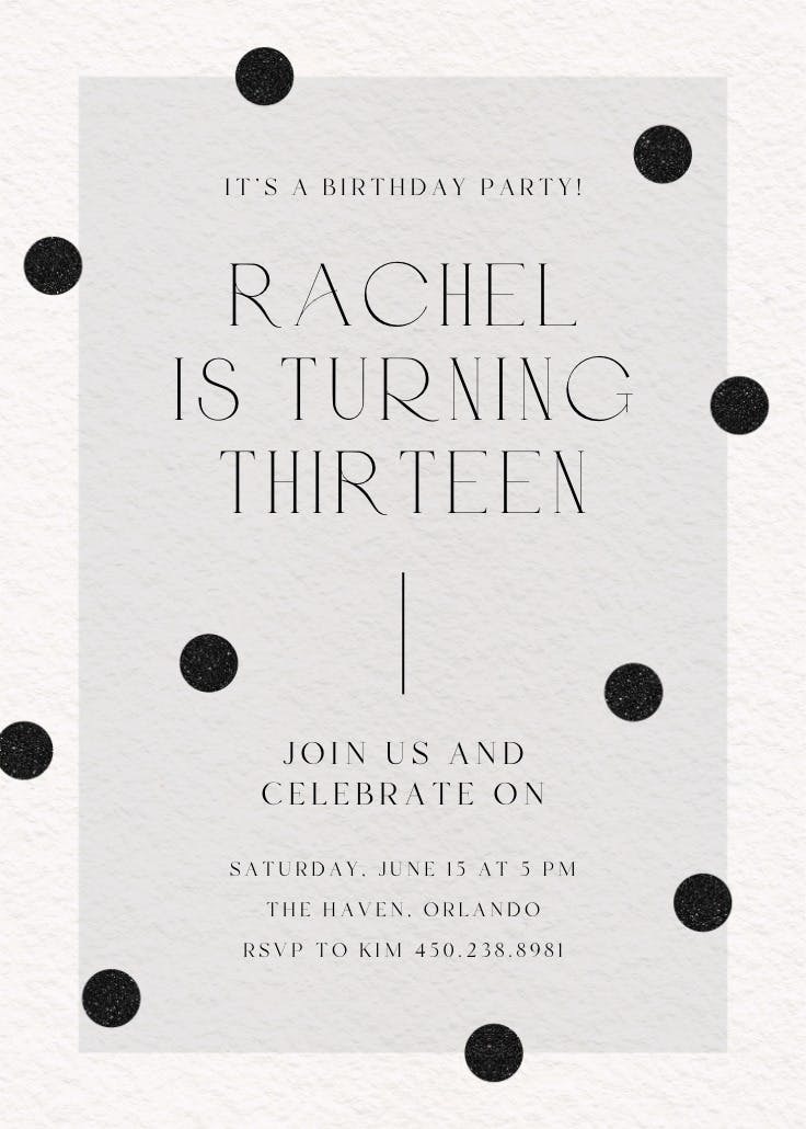 Symmetry - birthday invitation