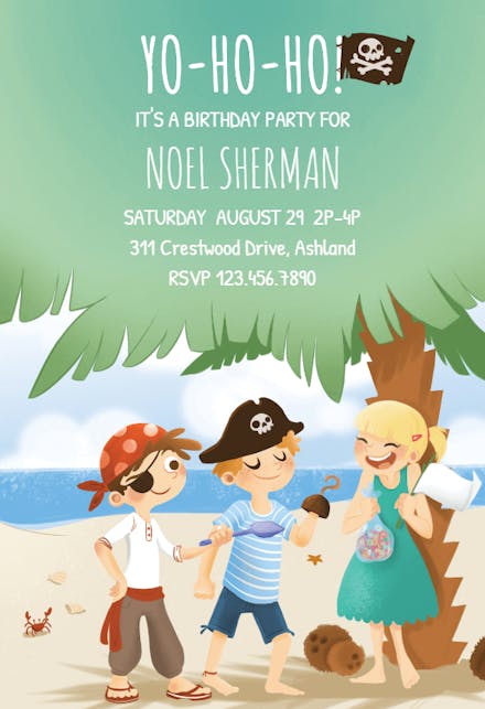 Yo Ho Ho - Birthday Invitation