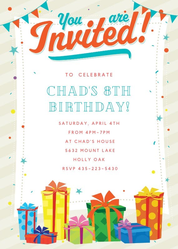 You are invited -  invitación de cumpleaños
