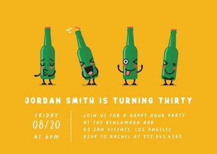 Bottle emoji - birthday invitation