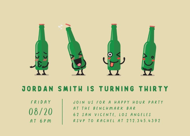 Bottle emoji - cocktail party invitation