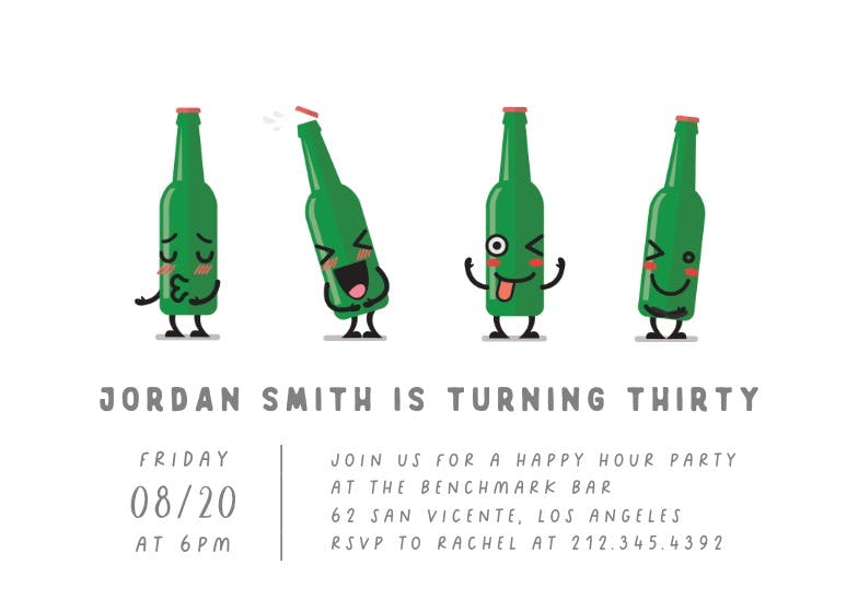 Bottle emoji -  invitación de cumpleaños