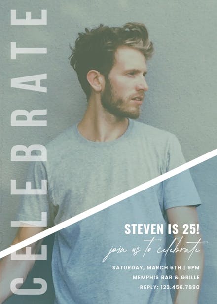 Celebrate guy - birthday invitation