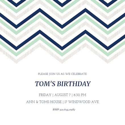 Chevron Variations - Invitación de Cumpleaños