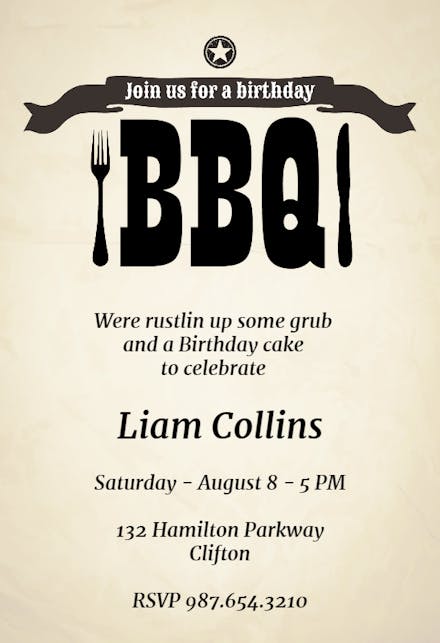 Cookout Celebration - Invitación de Cumpleaños