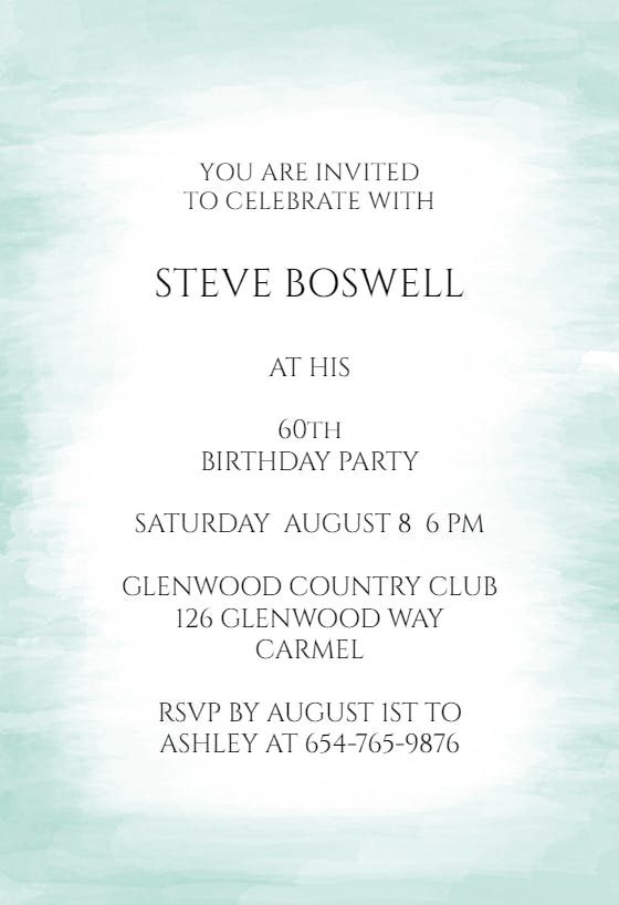 Gradient Rain - Birthday Invitation Template (Free) | Greetings Island