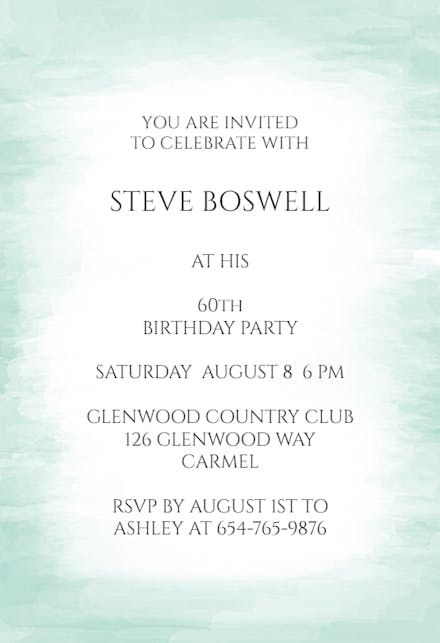 Gradient Rain - Birthday Invitation