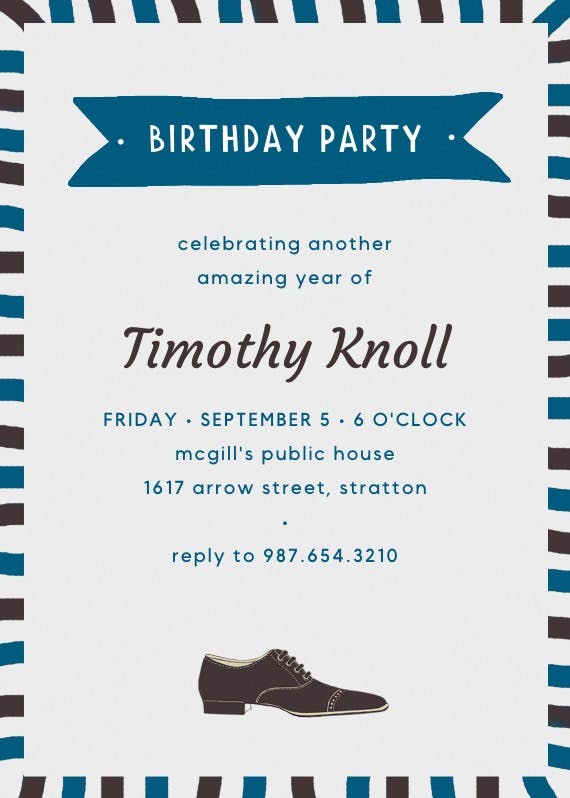 If the shoe fits - birthday invitation