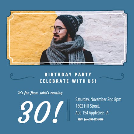 Notched Corner Frame - Invitación de Cumpleaños