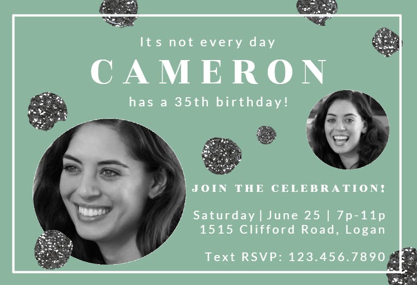 One day a year -  invitación de fiesta de cumpleaños con foto