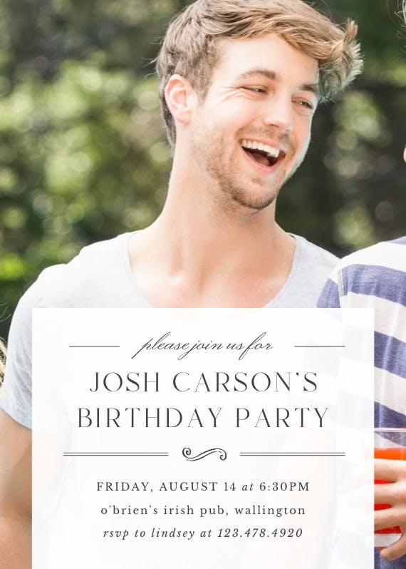 Photogenic birthday - birthday invitation