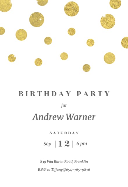 Stamped Dots - Birthday Invitation