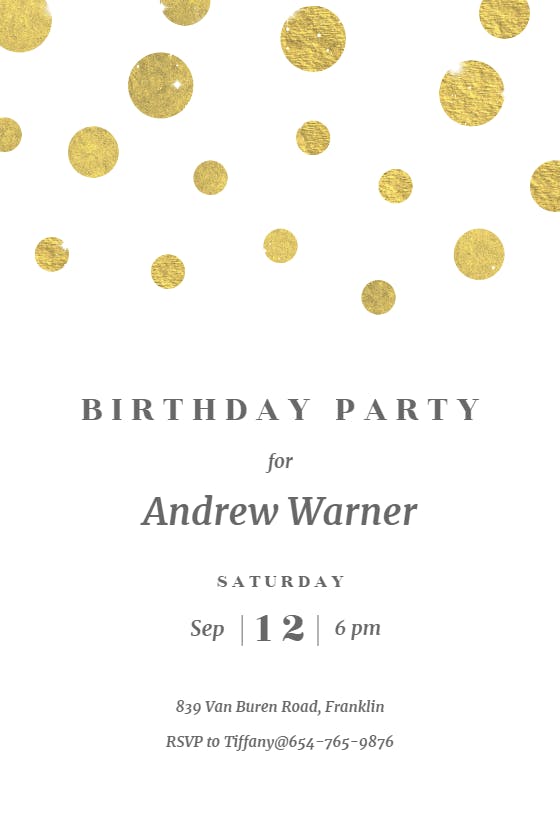 Stamped dots - birthday invitation