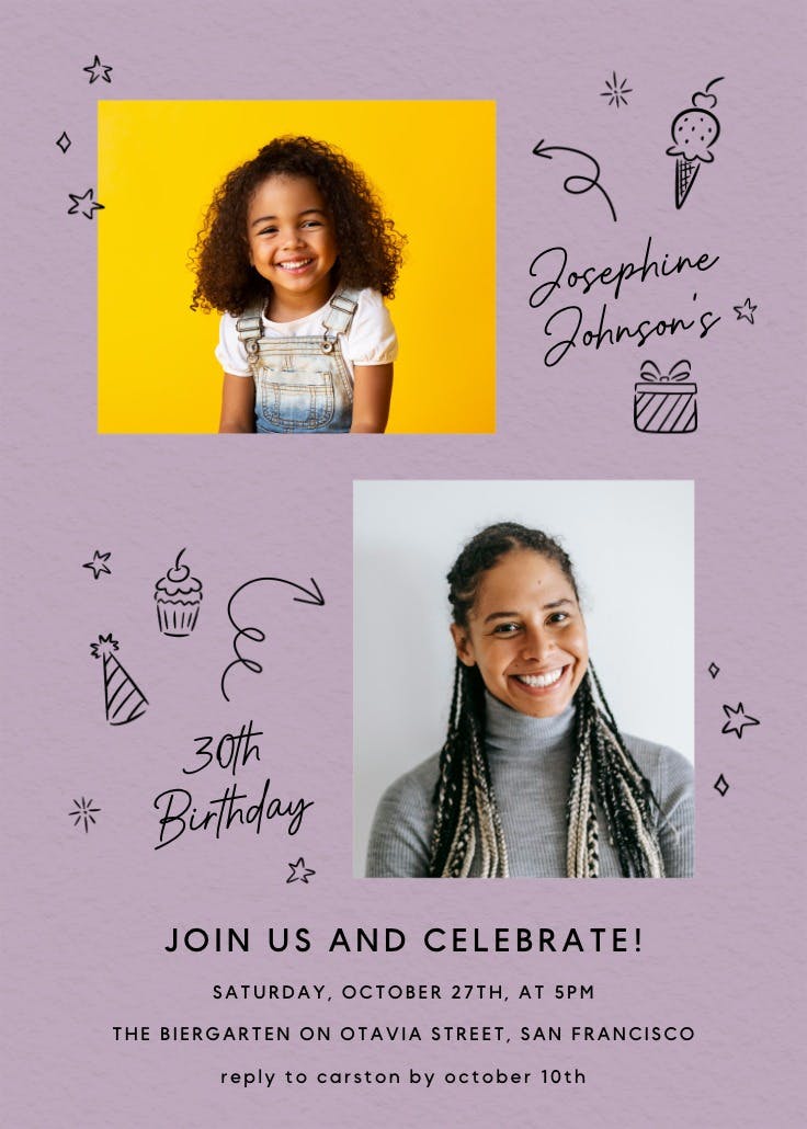 2x the fun - birthday invitation