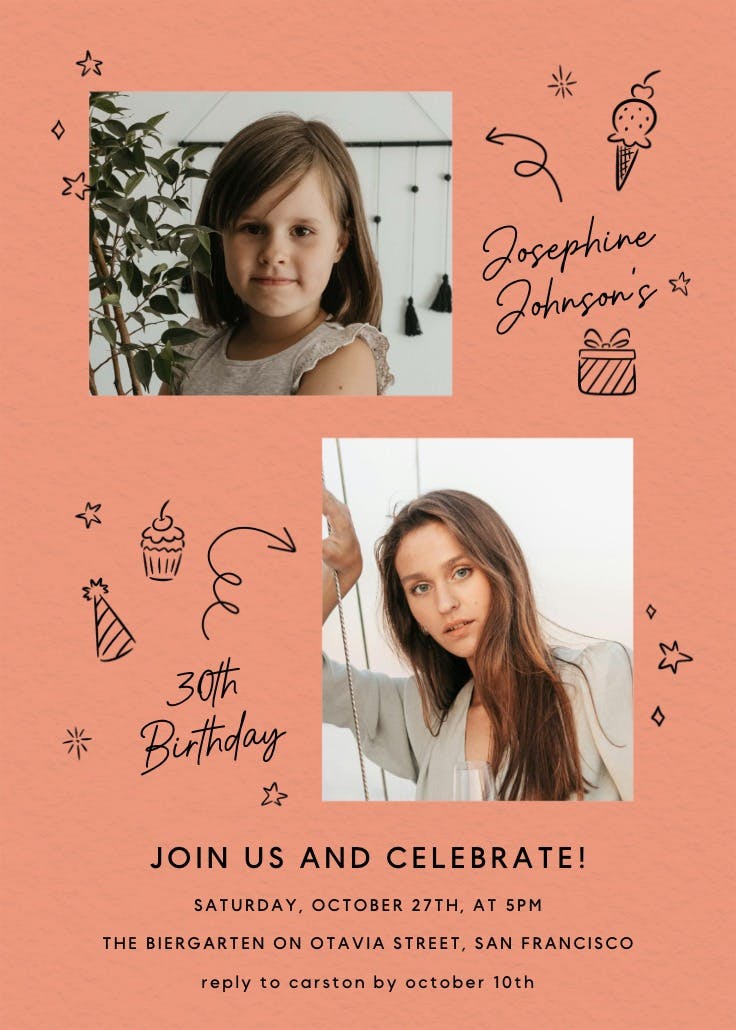 2x the fun - birthday invitation