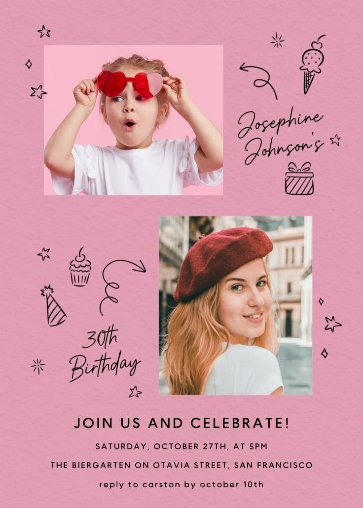 2x the fun - birthday invitation
