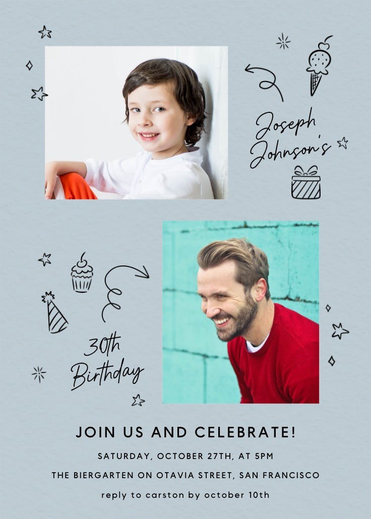 2x the fun - birthday invitation