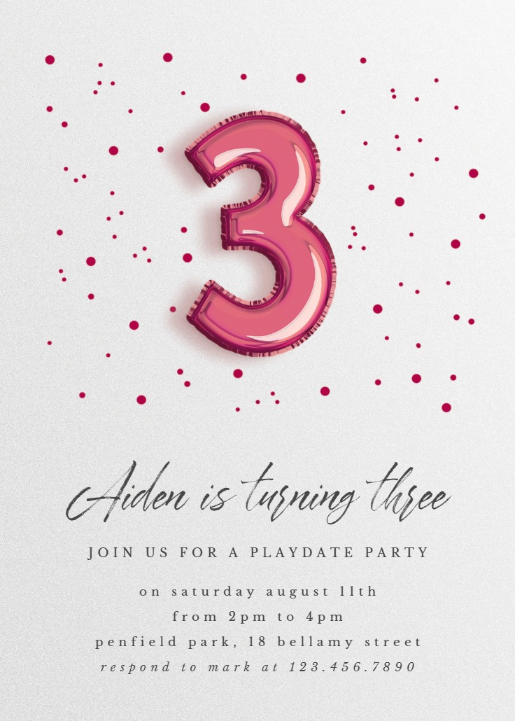 16th Foil balloons - Sweet 16 Invitation Template (Free) | Greetings Island