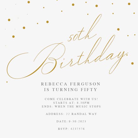 50th Birthday Invitation Templates (Free) | Greetings Island 50th Birthday Invitation Templates (Free) | Greetings Island