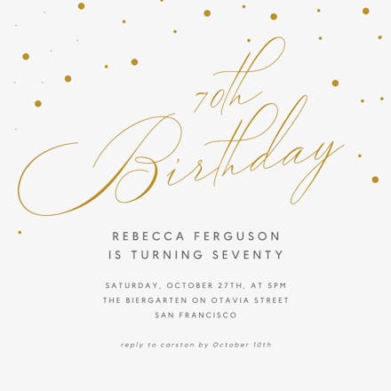 Golden olive leaves - Birthday Invitation Template (Free) | Greetings ...