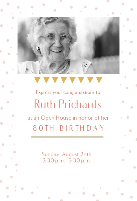Bday open house party - open house invitation