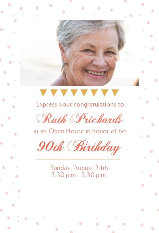 90 open house party - birthday invitation