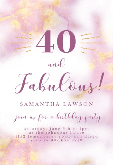 40th Birthday Invitation Templates Free Greetings Island 40th Birthday Invitation Templates Free Greetings Island