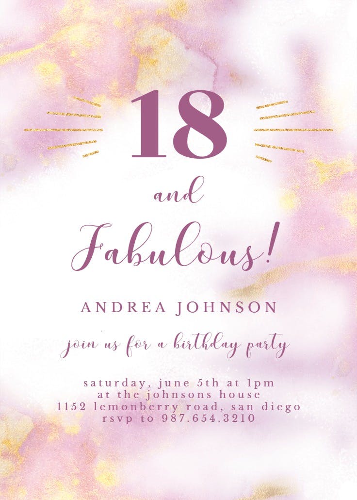 Abstract watercolor - birthday invitation