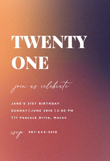Aesthetic Gradient Art - Birthday Invitation