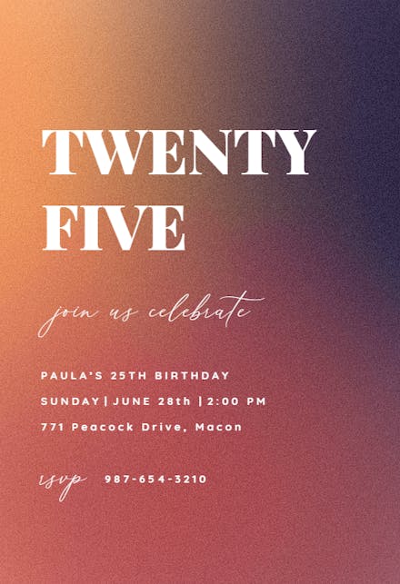 Aesthetic Gradient Art - Invitación De Cumpleaños