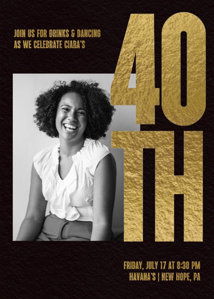 And many more 40 -  invitación de cumpleaños