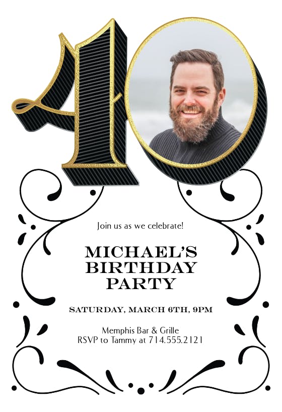 Big 40 Birthday Invitation Template Greetings Island