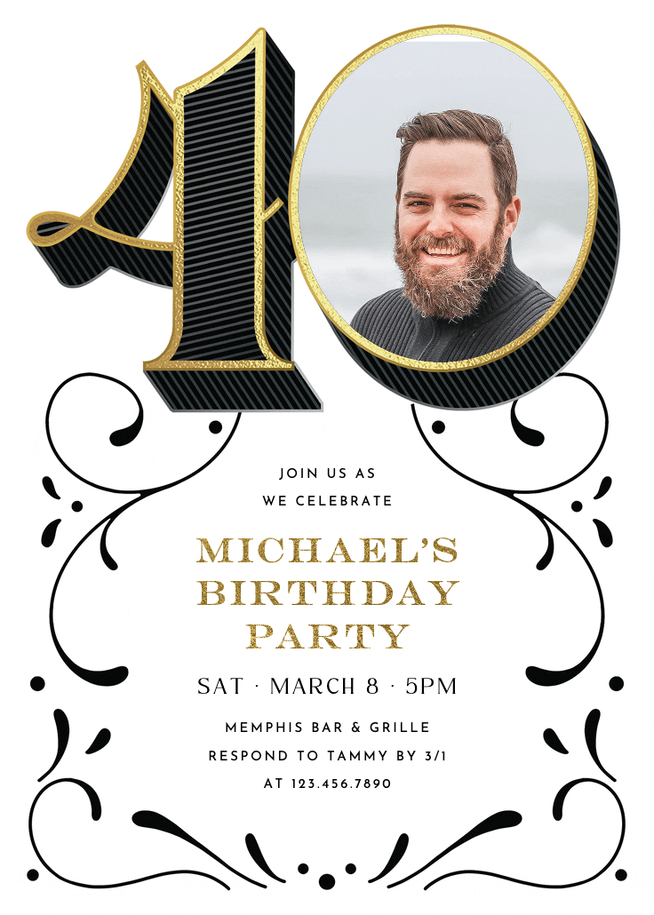 Big 40 -  invitación de cumpleaños