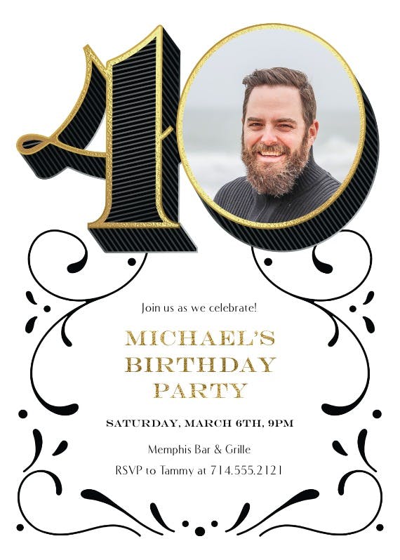 Big 40 - birthday invitation
