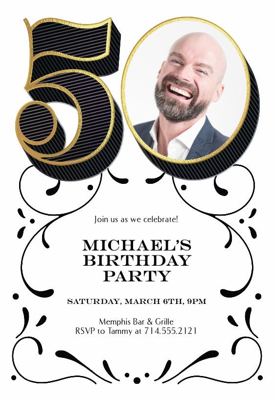 Big 50 - birthday invitation