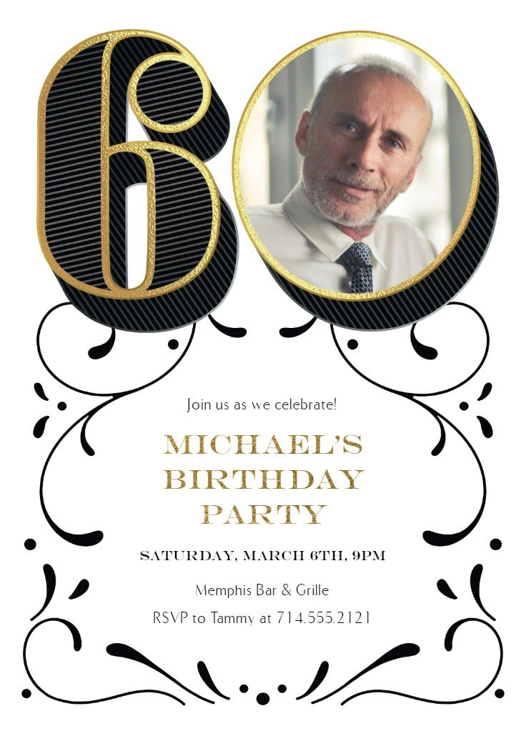 Big 60 - invitación de cumpleaños