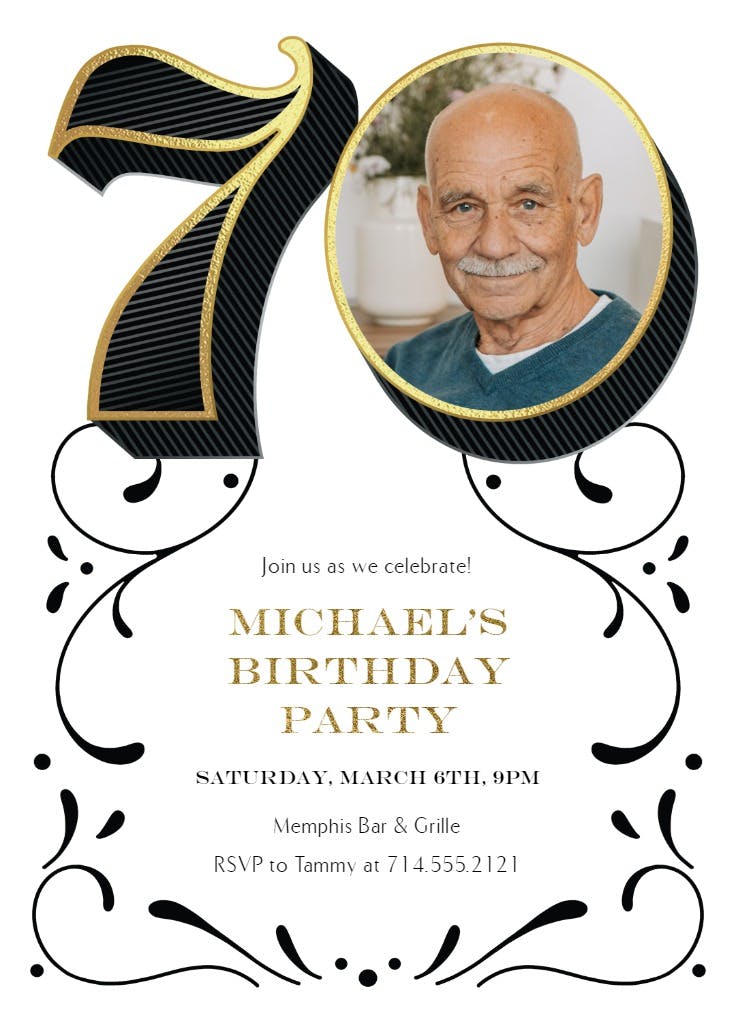 Big 70 - birthday invitation