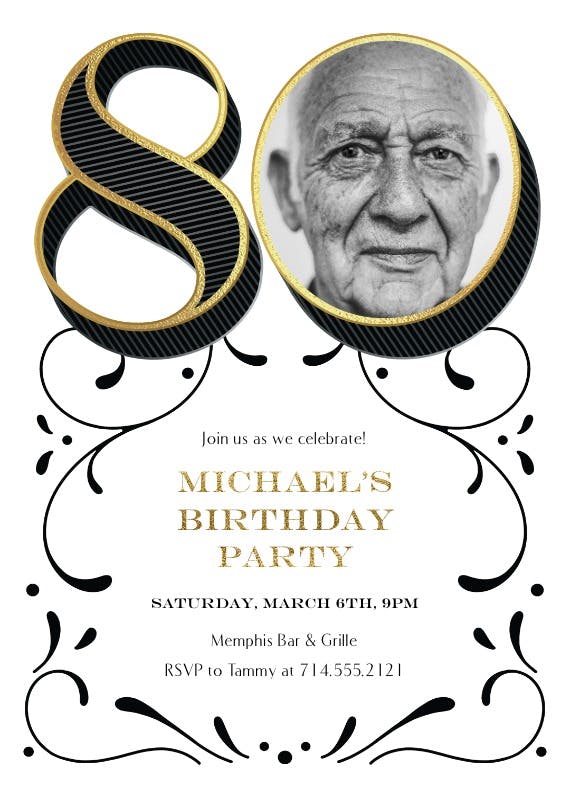 Big 80 - invitación de cumpleaños