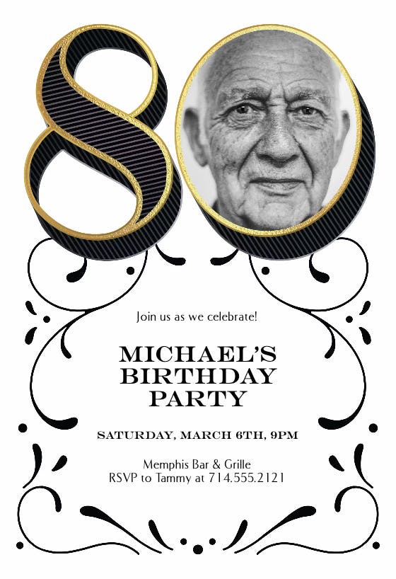 Big 80 - birthday invitation
