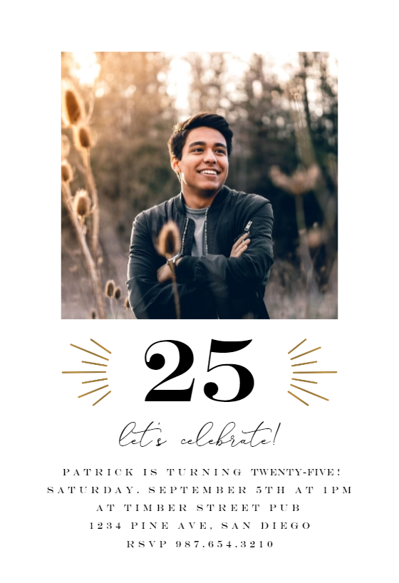 25th Birthday Invitation Templates (Free) | Greetings Island