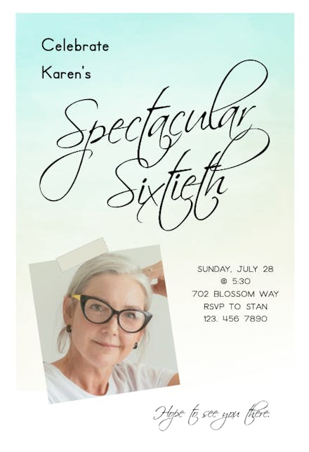 Birthday 60 - Invitación De Cumpleaños