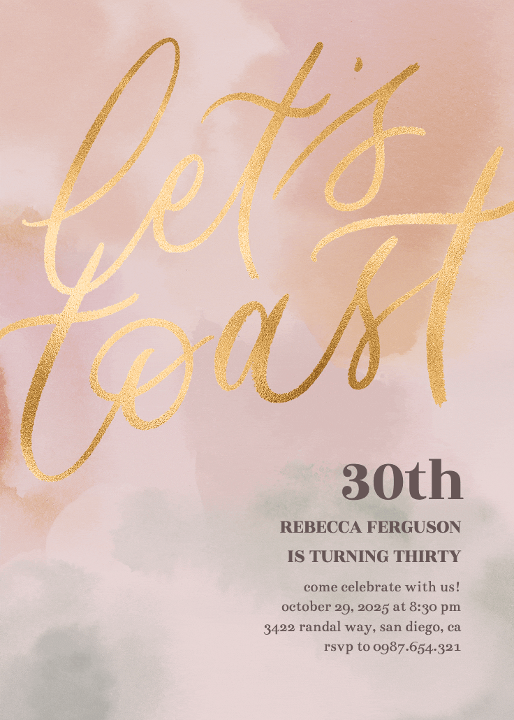 Birthday toast 30th - invitación de cumpleaños