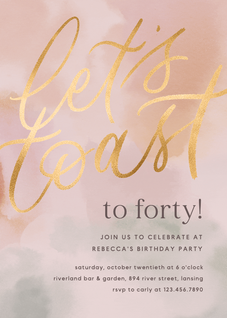Birthday toast - invitación de cumpleaños