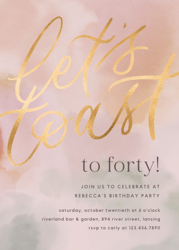 Birthday toast - party invitation