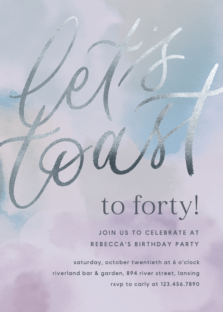 Birthday toast -  invitación de cumpleaños