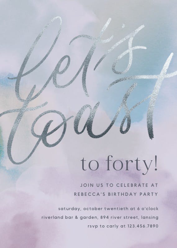 Birthday toast - party invitation