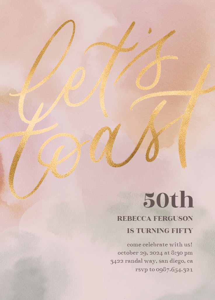 Birthday toast 50th - birthday invitation